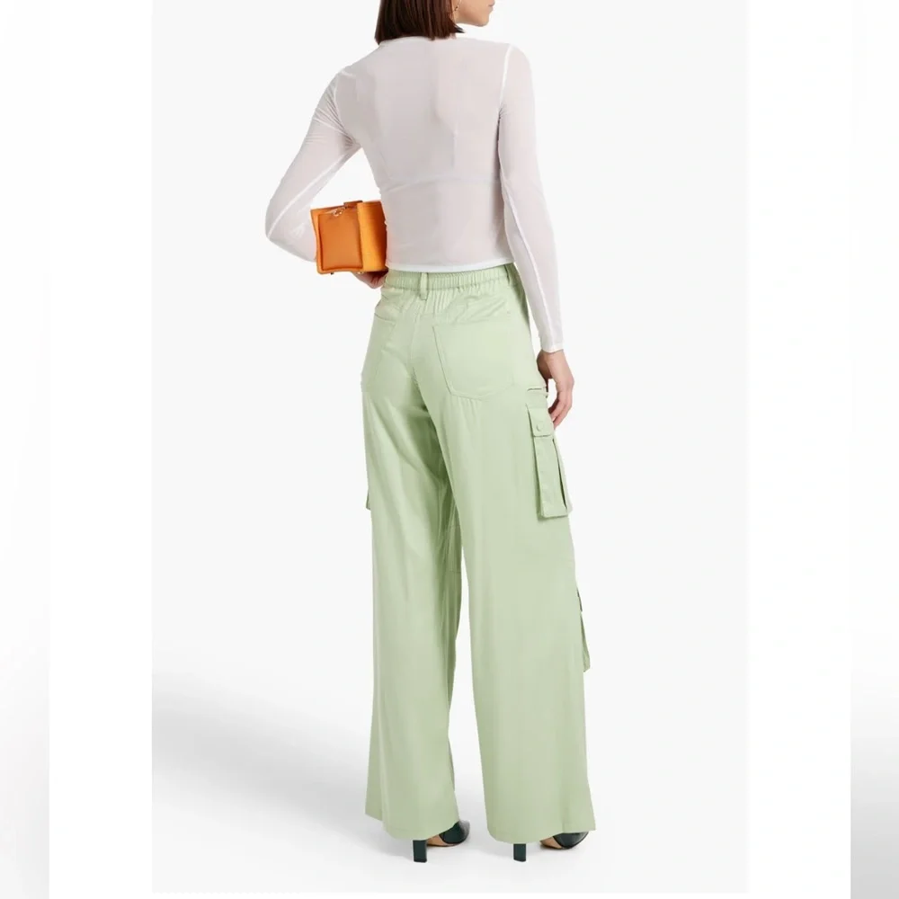 Alice + Olivia Light Green Wide Leg Cargo Pants - Picture 9 of 9